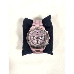 Fossil Stella Womens CH-2747 Chronograph LAVENDER Quartz 42mm Watch 5.3/4